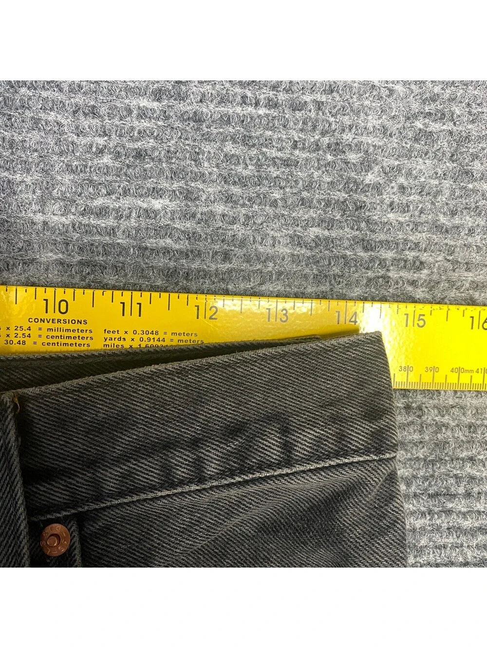 Levi's 501 Button Fly Jeans Mens 28x29 Black Fade Denim Straight Leg Premium